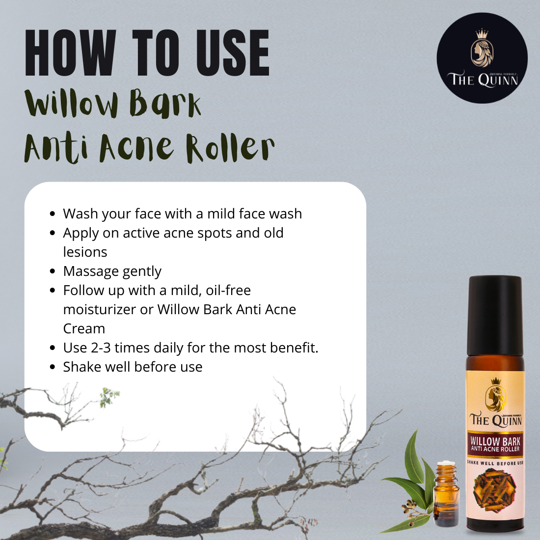 Willow Bark Anti Acne Roller